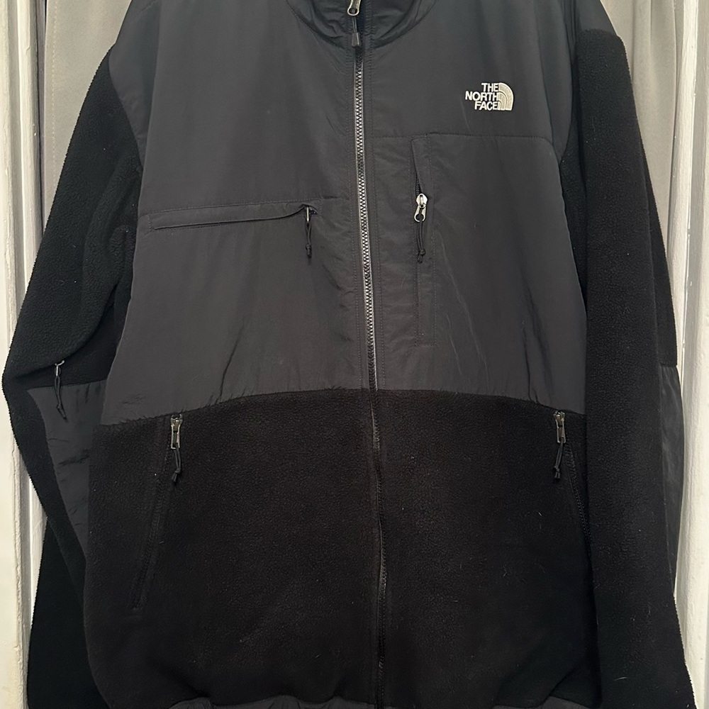 The North Face Black Gray Polartec Amyn Fleece Jacket Full-Length Zipper 2XL - Picture 3 of 12